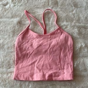 Lululemon coral bright pink y back top (cropped)